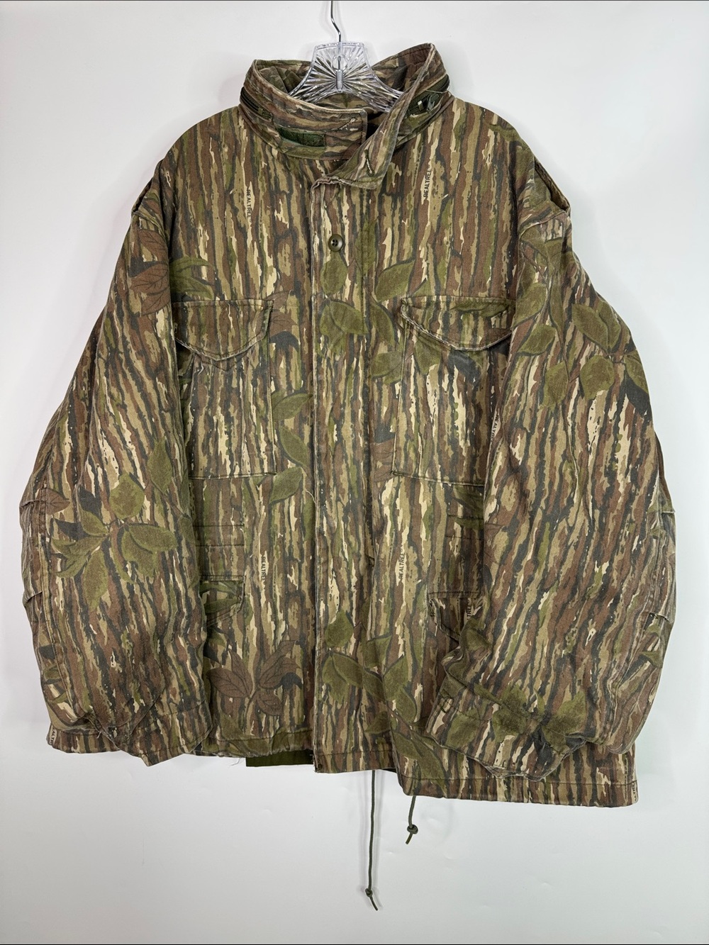 Vintage U.S. Military M-65 Cold Weather Trebark Camo Field Jacket Size XXL 90s